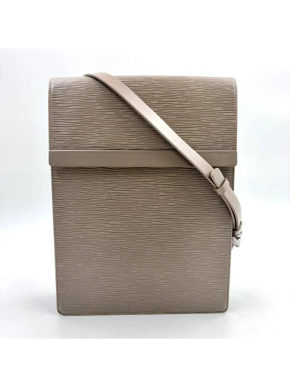 Louis Vuitton la Epi Pepper Leather Gray Shoulder Bag Silver